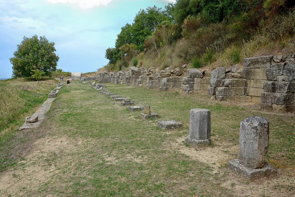 The Great Stoa at Apollonia archaeological park near Fier in Albania
