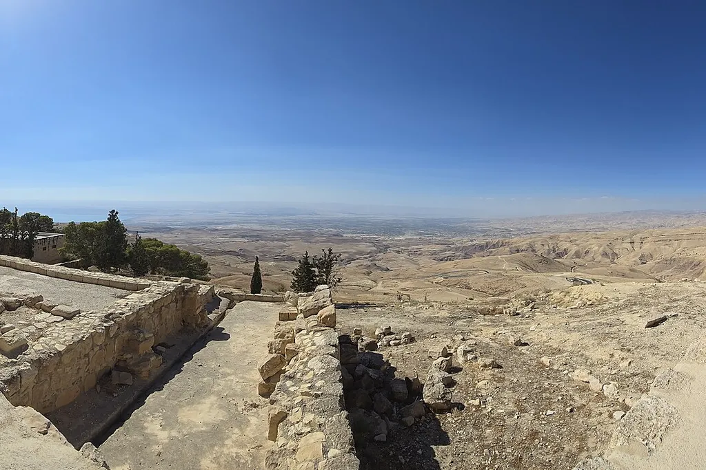 The view from Mount Nebo over the Jordan Valley towards the Dead Sea