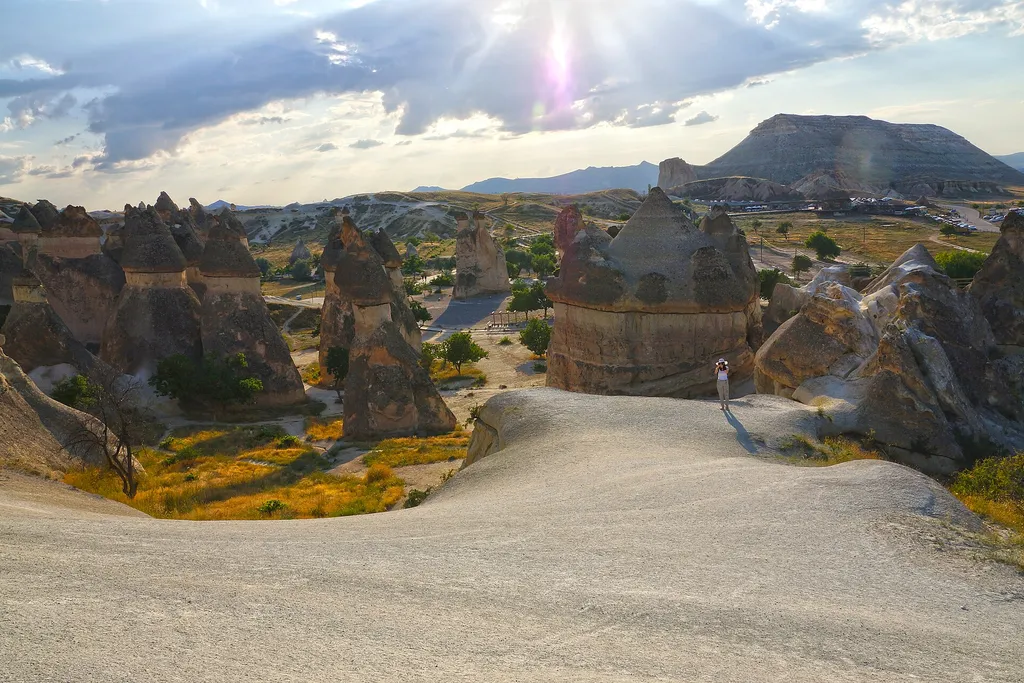 Fairy chimneys with dark caprocks at Paşabağ (Monks Valley) in Cappadocia