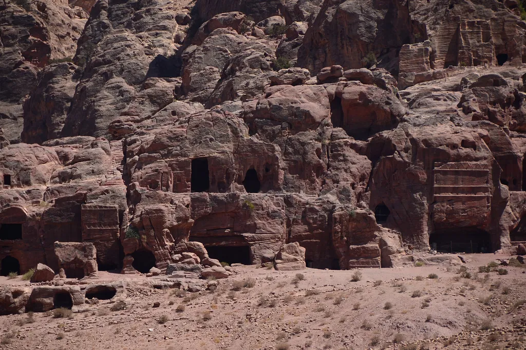 The Royal Tombs cut into the cliff face at Petra